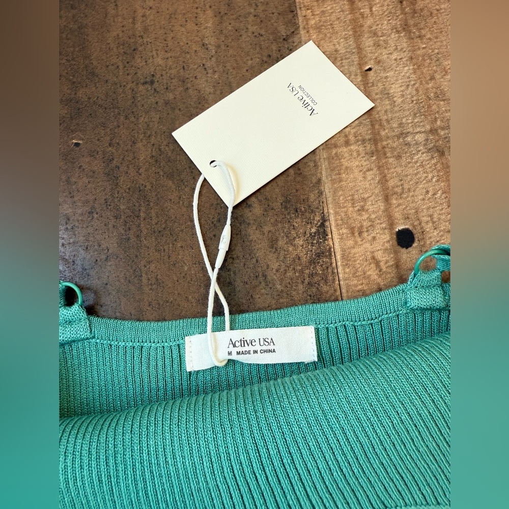 🆕 Sweater Knit Crop Top - Jade Green - Picture 10 of 11